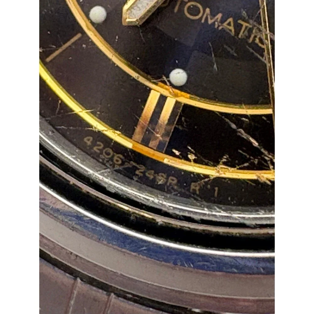 Vintage Seiko 5 Ladies Automatic Watch 4206-0660 Black racing Checkerboard Dial